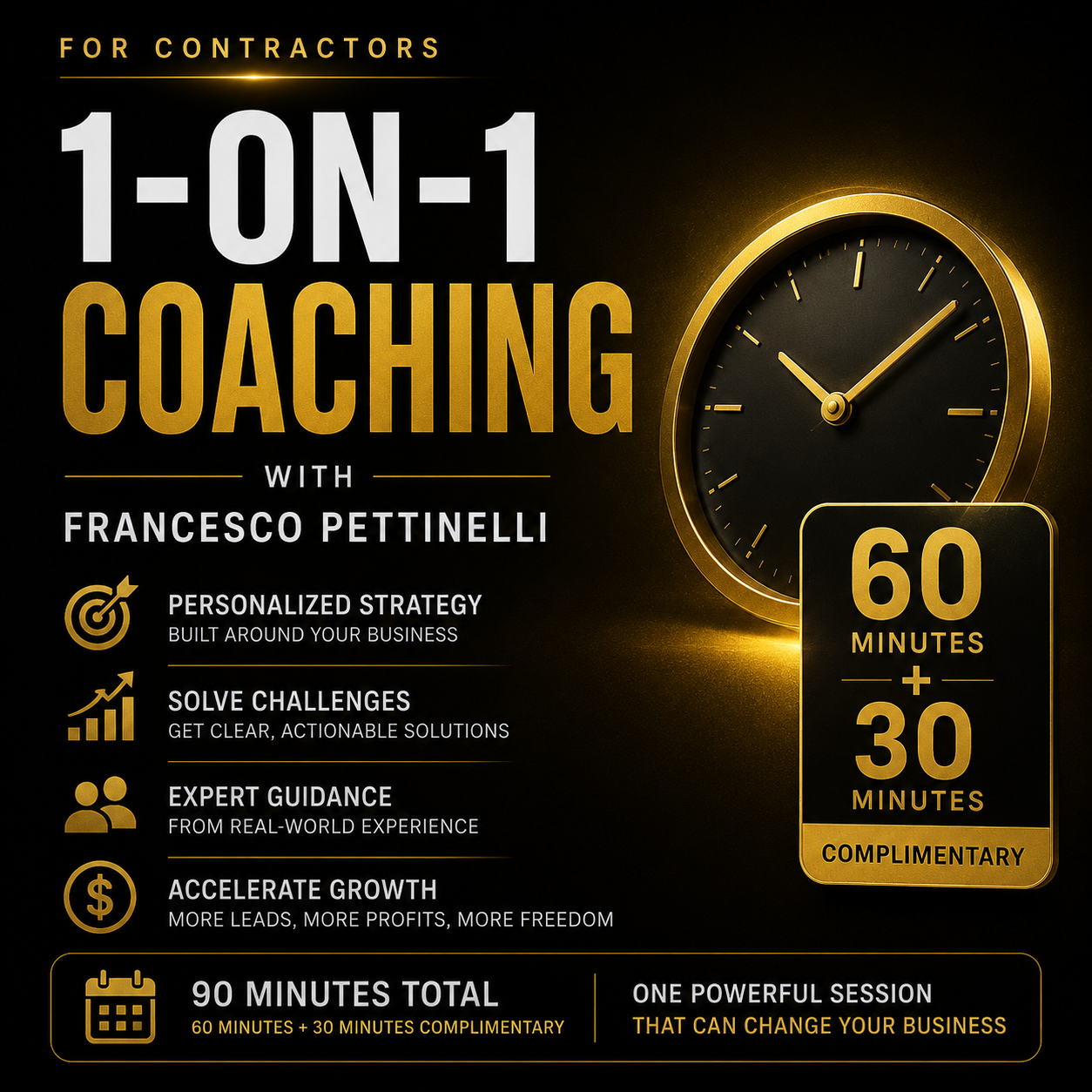 1-on-1 Live Coaching + Consulting | Duration: 60min.