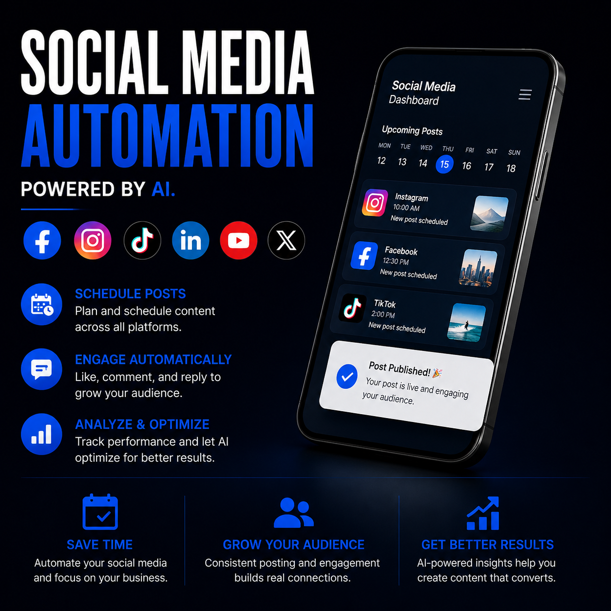 Social Media Automated by AI